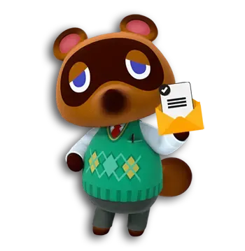 tom nook animal crossing new horizons holding voting letter