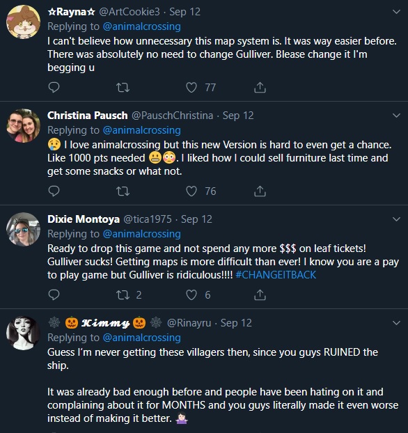 pocket camp gulliver update twitter comments