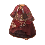 red steampunk dress