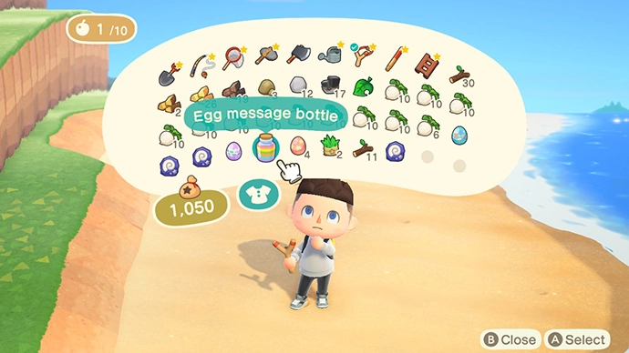 animal crossing new horizons egg message bottles