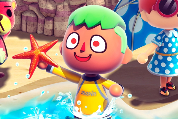 animal crossing boy holding starfish