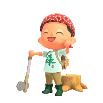 animal crossing villager holding an axe